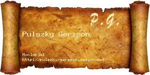 Pulszky Gerzson névjegykártya